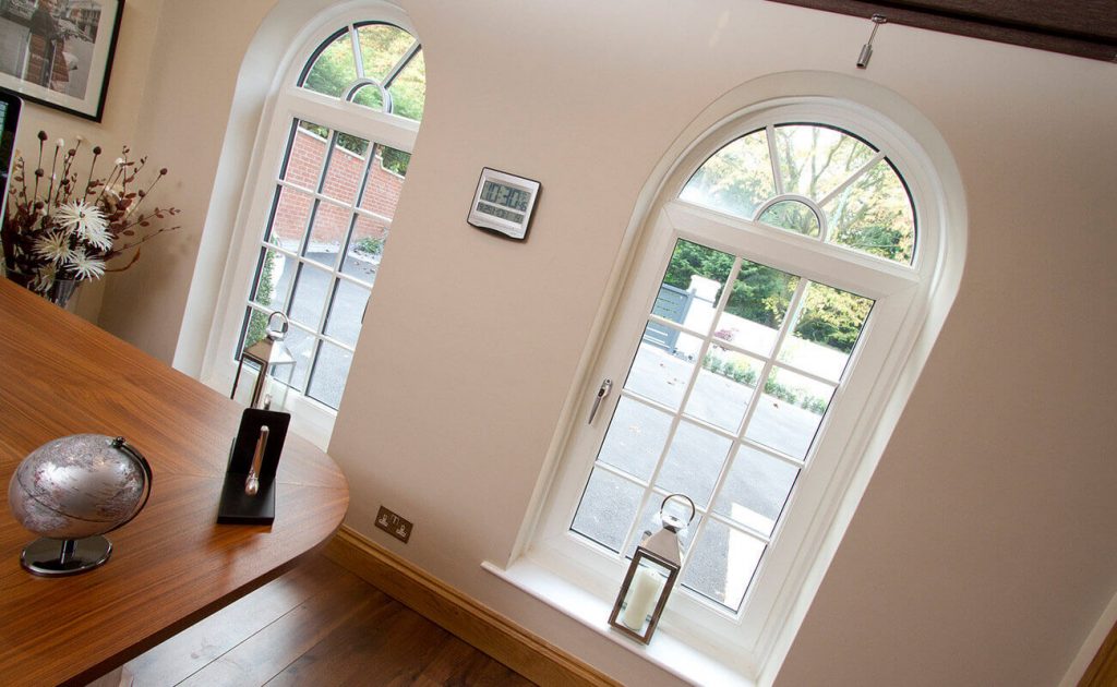 interior shot of home with 2 white upvc casement windows